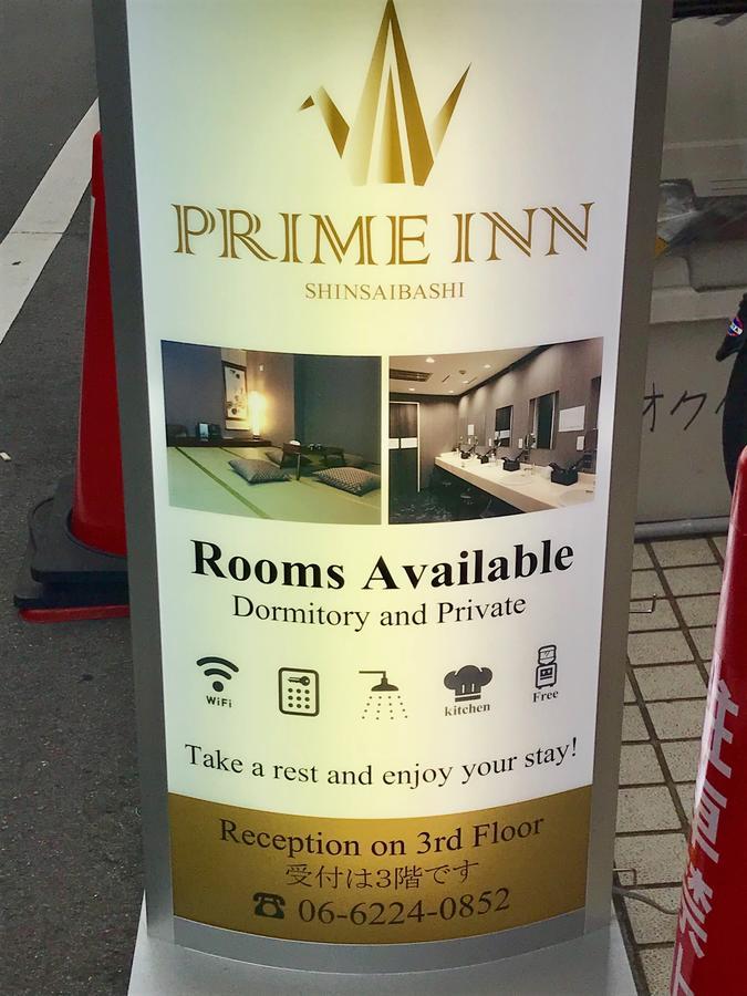 Prime Inn Shinsaibashi Osaka Exterior foto